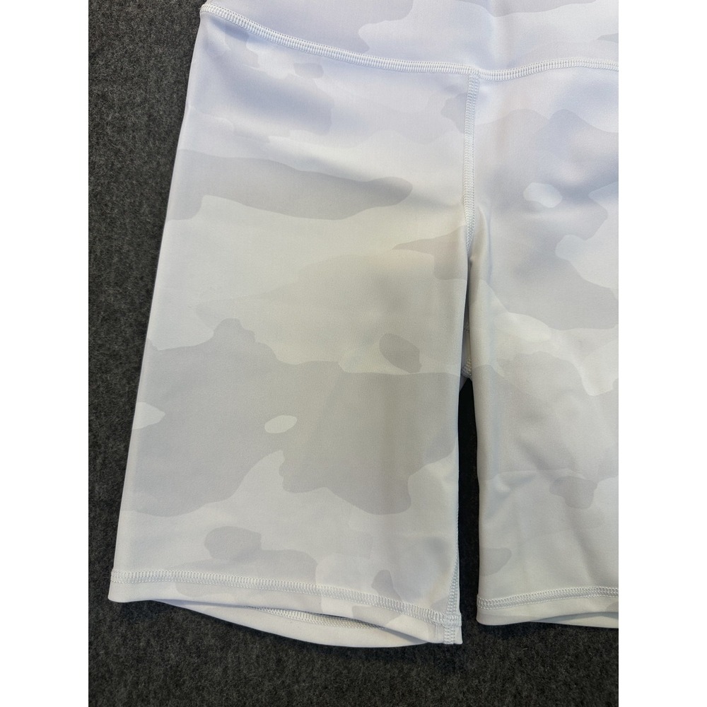 Alo Yoga High-Waist Vapor Biker Shorts White Gray Camo Print Medium Gym Athletic - Picture 5 of 15